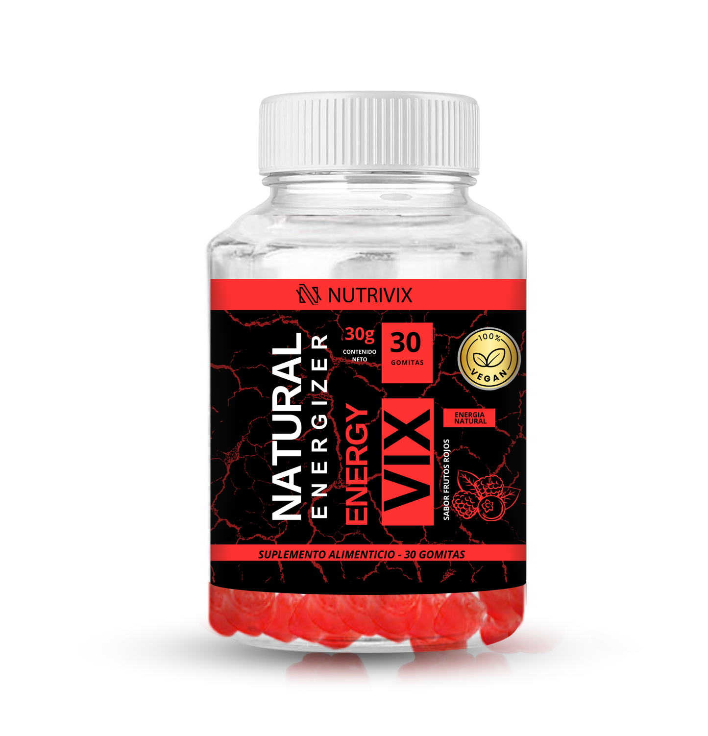 Energy VIX en Gomitas sabor Frutos rojos natural