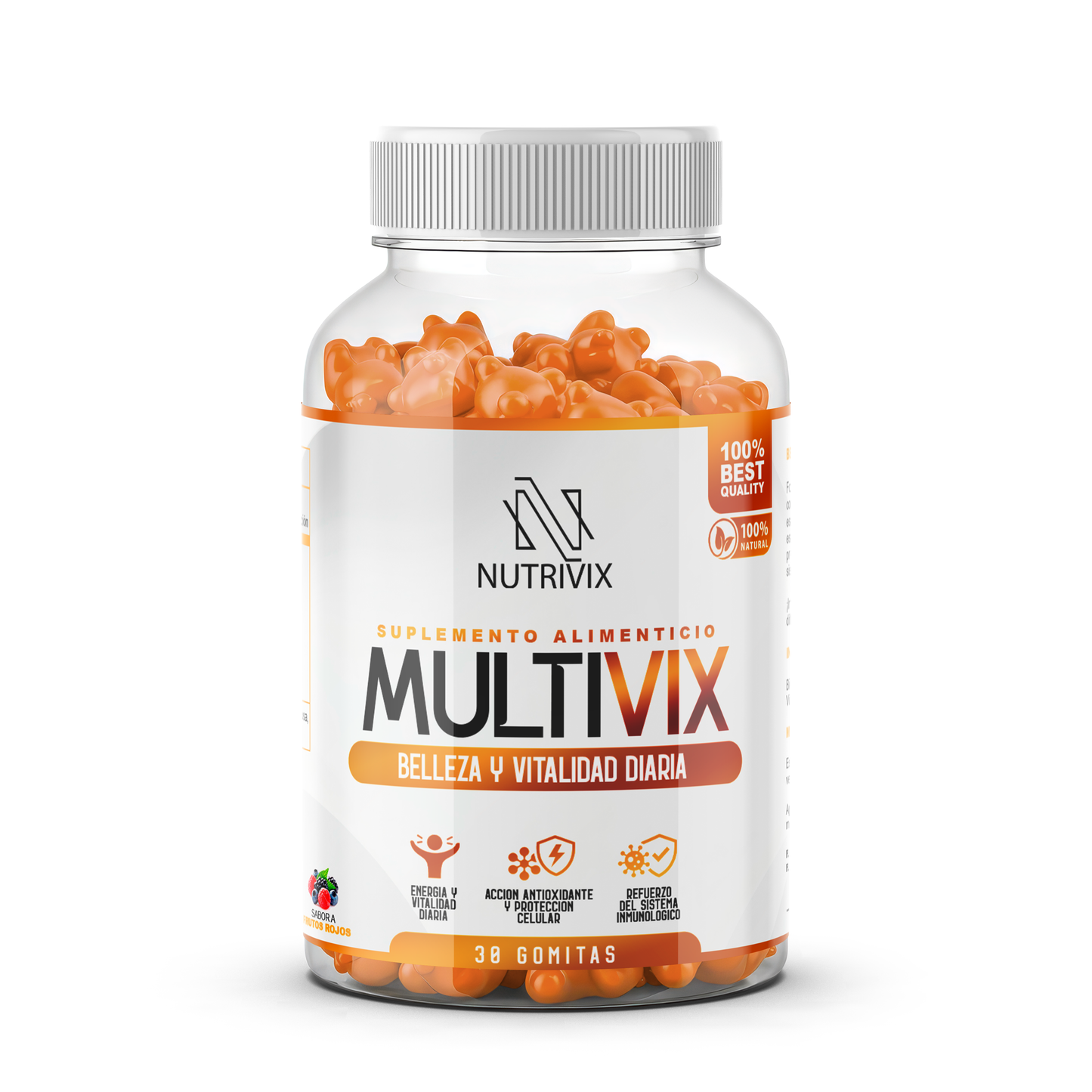 MultiVix Gomitas con Biotina, Vitaminas A, C, E, B6 y B12 Sabor Frutos Rojos